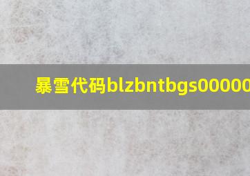 暴雪代码blzbntbgs0000000c