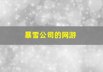 暴雪公司的网游