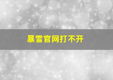 暴雪官网打不开