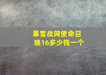 暴雪战网使命召唤16多少钱一个