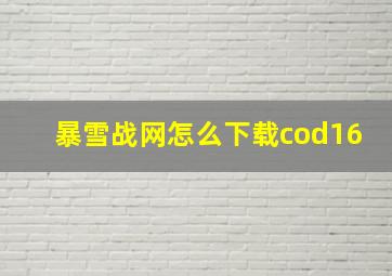 暴雪战网怎么下载cod16