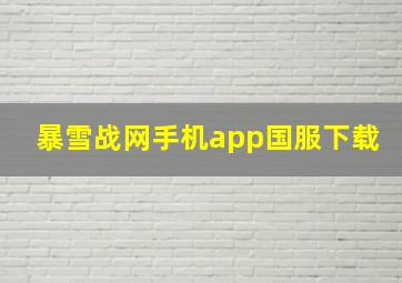 暴雪战网手机app国服下载