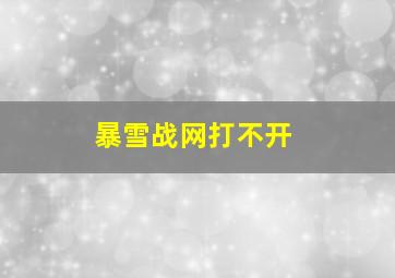 暴雪战网打不开