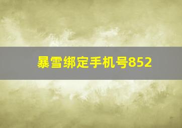 暴雪绑定手机号852