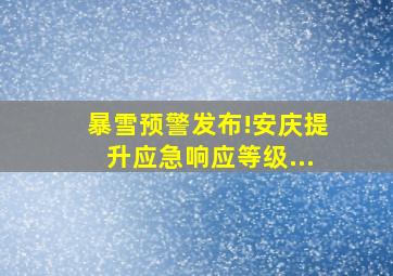 暴雪预警发布!安庆提升应急响应等级...