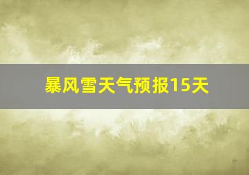 暴风雪天气预报15天