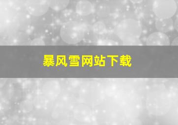 暴风雪网站下载