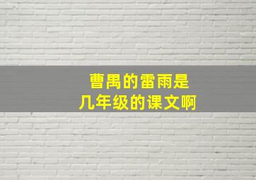 曹禺的雷雨是几年级的课文啊