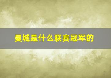 曼城是什么联赛冠军的