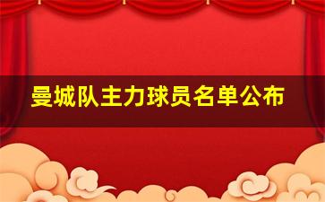 曼城队主力球员名单公布