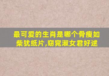 最可爱的生肖是哪个骨瘦如柴犹纸片,窈窕淑女君好逑