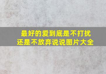 最好的爱到底是不打扰还是不放弃说说图片大全