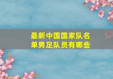 最新中国国家队名单男足队员有哪些