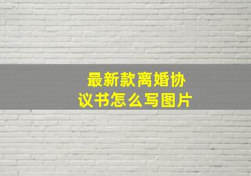 最新款离婚协议书怎么写图片