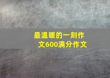 最温暖的一刻作文600满分作文