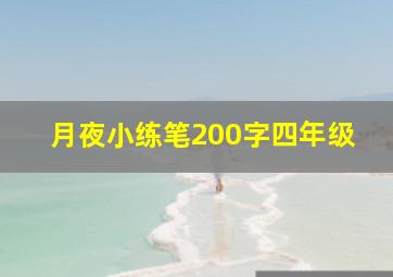 月夜小练笔200字四年级