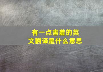 有一点害羞的英文翻译是什么意思