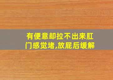 有便意却拉不出来肛门感觉堵,放屁后缓解