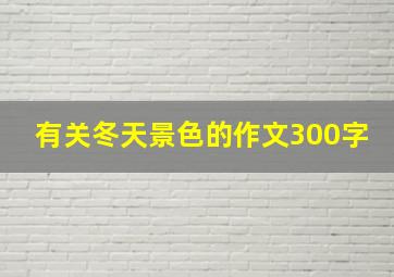 有关冬天景色的作文300字