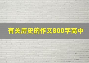 有关历史的作文800字高中