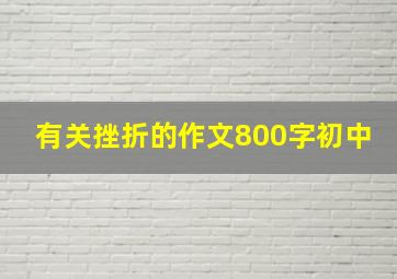 有关挫折的作文800字初中