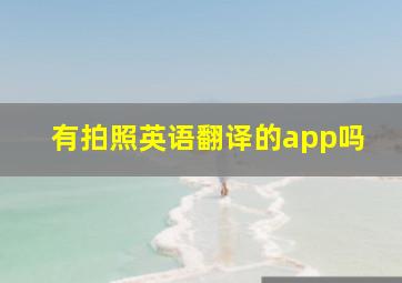 有拍照英语翻译的app吗