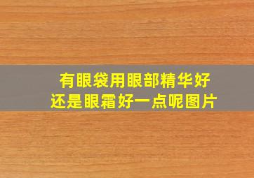 有眼袋用眼部精华好还是眼霜好一点呢图片