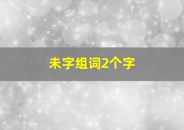 未字组词2个字