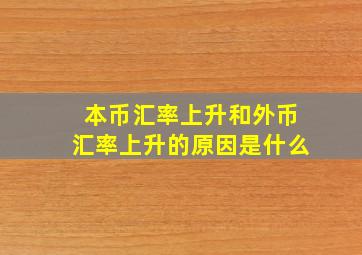 本币汇率上升和外币汇率上升的原因是什么