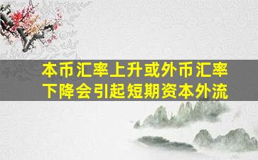 本币汇率上升或外币汇率下降会引起短期资本外流