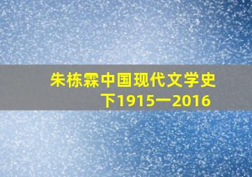 朱栋霖中国现代文学史下1915一2016