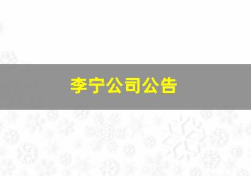 李宁公司公告