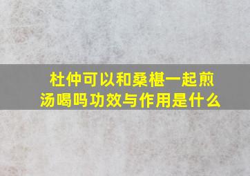 杜仲可以和桑椹一起煎汤喝吗功效与作用是什么