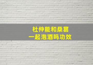 杜仲能和桑葚一起泡酒吗功效