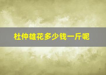 杜仲雄花多少钱一斤呢