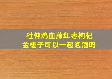 杜仲鸡血藤红枣枸杞金樱子可以一起泡酒吗