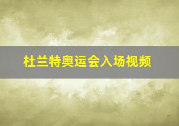 杜兰特奥运会入场视频