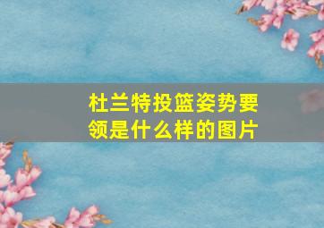 杜兰特投篮姿势要领是什么样的图片