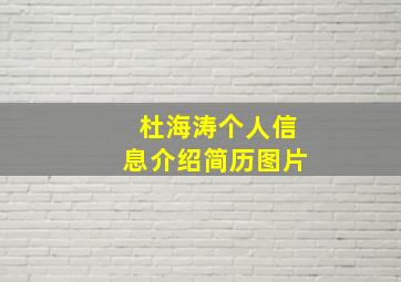 杜海涛个人信息介绍简历图片