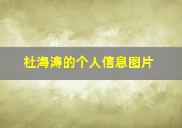 杜海涛的个人信息图片