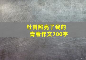 杜甫照亮了我的青春作文700字