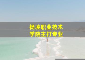 杨凌职业技术学院主打专业