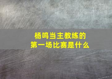 杨鸣当主教练的第一场比赛是什么