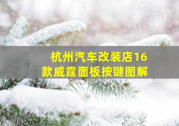 杭州汽车改装店16款威霆面板按键图解