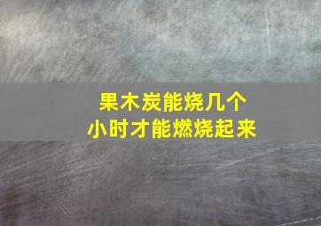 果木炭能烧几个小时才能燃烧起来