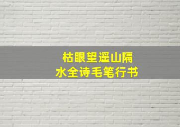 枯眼望遥山隔水全诗毛笔行书