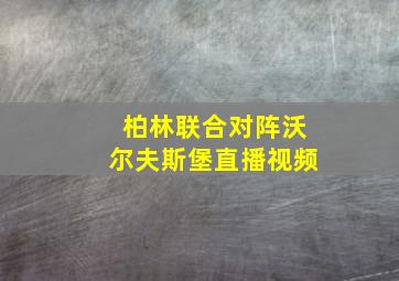 柏林联合对阵沃尔夫斯堡直播视频