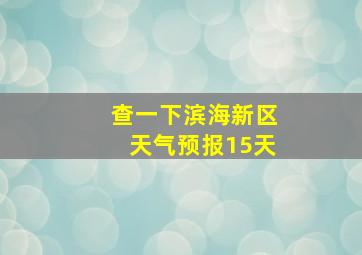 查一下滨海新区天气预报15天