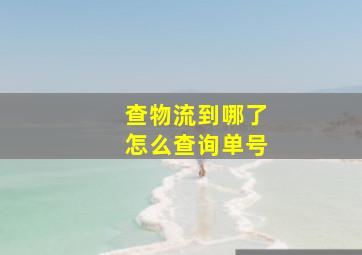 查物流到哪了怎么查询单号