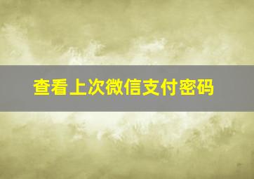 查看上次微信支付密码